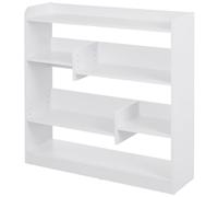HomCom Bibliothèque étagère 90×24×91 cm, 4 niveaux, 3 panneaux arrières, blanc