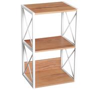HOMCOM Bibliothèque Étagère Meuble de Rangement Design Contemporain 3 Niveaux avec Cadre Métallique pour Salon Chambre Bureau Coloris Bois de Hêtre et Blanc