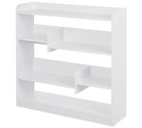 HOMCOM Bibliothèque étagère meuble de rangement dim. 90L x 24l x 91H cm 4 niveaux 3 panneaux arrières panneaux de particules blanc