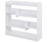 HOMCOM Bibliothèque étagère meuble de rangement dim. 90L x 24l x 91H cm 4 niveaux 3 panneaux arrières panneaux de particules blanc