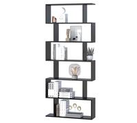 Bibliothèque - HOMCOM - étagère zig zag design contemporain 6 niveaux rangement salon bureau - bois - 80x23x192cm - noir