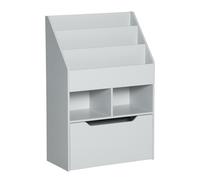 HOMCOM Bibliothèque étagère Multi-Rangement 3 étagères 2 niches Grand tiroir en bois Gris