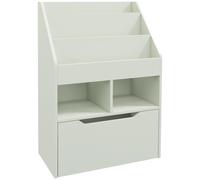 HOMCOM Bibliothèque étagère Multi-Rangement 3 étagères 2 niches Grand tiroir en bois Vert clair
