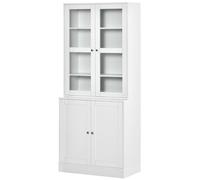 HOMCOM Bibliothèque Étagère Murale, 2 Étagères, 76 cm x 40 cm x 178,5 cm, Blanc
