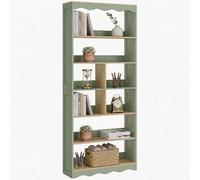 HOMCOM Bibliothèque Étagère Rangement 76 x 23,8 x 180 cm Bois Naturel Vert