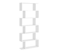 HOMCOM Bibliothèque Zig Zag Design contemporain 6 niveaux 80 x 23 x 192 cm Blanc