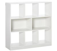 HOMCOM Bibliothèque Mobile à 3 Niveaux et 8 Plateaux au Total, en MDF, 97.5x30x100 cm, Blanc