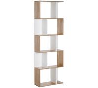 Homcom Bibliothèque Multi-Rangements Blanc 60 x 24 x 185 cm