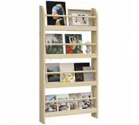 HOMCOM Bibliothèque Murale 4 étagères 59x12x113 cm Naturel | Bibliothèque pour enfants, bureau à domicile, charge 30 kg, meuble mural