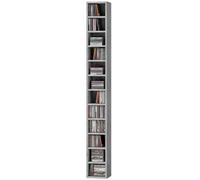 HOMCOM Bibliothèque porte-CD à 12 étagères pour 204 CD, en MDF et panneau de particules, 21x20x175 cm, Gris