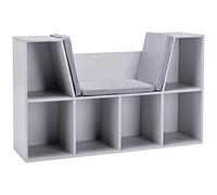 HOMCOM Bibliothèque pour Enfants, Meuble de Rangement, Buffet de Salon avec Six Compartiments pour Jouets, Livres - Gris