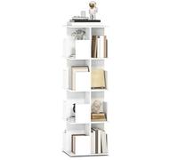 HOMCOM Bibliothèque rotative 360° à 4 Niveaux, bibliothèque étagère Rangement avec 16 Compartiments, Meuble de Rangement pour Salon, Bureau, Chambre, 39 x 39 x 128,3 cm, Blanc