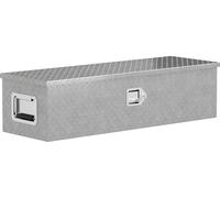 HOMCOM Boîte à outils pour remorque, boîte de rangement en aluminium, avec poignées larges et antidérapantes, serrure intégrée avec clés, pour camionnettes, remorques, 99 x 33 x 25,5 cm, argent