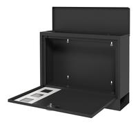 HOMCOM Boite aux lettres murale moderne en métal, verrouillable 2 clés fournis, 36,5 x 11,5 x 29 cm, gris anthracite