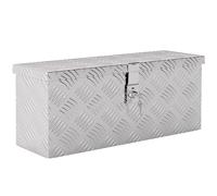 HOMCOM Boite de rangement - boîte à outils en aluminium - caisse à outil alu. verrouillage im. 50L x 15,5l x 20,5H cm