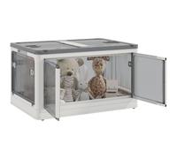 HomCom Boîte de rangement pliable empilable 99L plastique couvercle 4 roulettes accès 5 côtés blanc