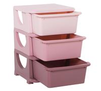 HOMCOM Boîtes de Rangement pour Enfants, 3 Tiroirs, Bords Arrondis, Design Surélevé, 37x37x56,5 cm, Rose