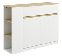 HOMCOM Buffet Blanc Moderne 2 Tiroirs 3 Étagères Placard 2 Portes pour Rangement Cuisine et Salon Aosom France