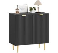 Buffet cuisine - meuble de rangement - HOMCOM - avec 2 portes étagère réglable pieds métalliques surélevés - 80x40x80cm - noir