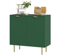 HOMCOM Buffet cuisine meuble de rangement avec 2 portes étagère réglable pieds métalliques surélevés 80 x 40 x 80 cm vert olive