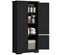 HomCom Armoire de cuisine contemporaine 2 placards 3 étagères MDF 60x30x123 cm Noir