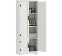 uffet de cuisine - HOMCOM - buffet multi-rangements 2 placards 3 étagères - MDF panneaux particules - 60x30x153cm - Blanc