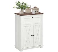 HOMCOM Buffet de Cuisine Multi-Rangements 2 Portes 60 x 30 x 87,5 cm Blanc | Étagère Réglable, 1 Tiroir, Design Campagne, pour Salon Chambre Cuisine