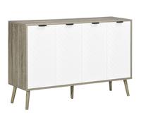 HOMCOM - Buffet de cuisine - Panneau de particules - 120x35x77.4cm - Blanc et gris