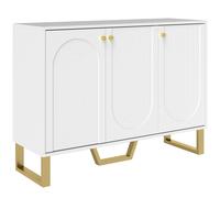 HOMCOM Buffet de salon avec placard à portes et étagère réglable, 106,5 x 35 x 77,5 cm, blanc