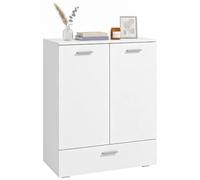 HOMCOM Buffet de Salon Moderne avec tiroir, étagères réglables et Portes à Fermeture Douce, Meuble de Rangement pour Salle à Manger ou Cuisine, Blanc