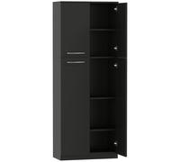 HOMCOM Buffet Haut Cuisine, Armoire de Cuisine avec 2 Portes et Étagères Réglables, Style Moderne, 59 x 31 x 155 cm, Noir