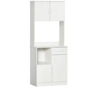 HomCom Buffet de cuisine multi-rangements 4 portes 1 tiroir MDF blanc 71 x 41 x 178 cm
