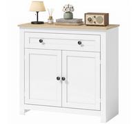 HOMCOM Buffet meuble de cuisine avec tiroir, portes doubles, étagère réglable, pour salon, 78,5 x 35 x 80 cm Blanc