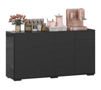 HOMCOM Buffet Meuble de Rangement 2 Tiroirs Coulissants 140x36x74cm Noir | 4 Portes, Étagère Réglable, Panneaux de Particules, Salle a Manger