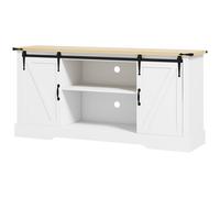HOMCOM Buffet meuble de rangement avec 2 portes coulissantes étagères réglables 150l x 40P x 72H cm en bois blanc chêne