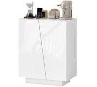 HOMCOM Buffet meuble de rangement avec placard double porte et étagère réglable, 70 x 40 x 88 cm, blanc brillant