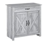 HOMCOM Buffet meuble de rangement style rustique avec tiroir placard étagère intérieure réglable à 3 niveaux grand espace de rangement