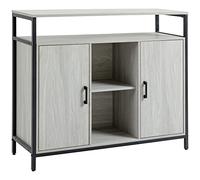 HOMCOM Buffet moderne en bois avec 2 armoires et étagères, meuble cuisine et pour entrée gris clair, 100 x 34 x 87,2 cm