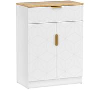 HOMCOM Buffet moderne, meuble de rangement avec tiroir et étagère réglable, Blanc