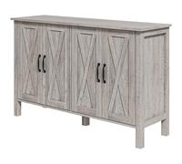 HOMCOM Buffet Polyvalent style Rustique avec 4 Étagères de Rangement Réglables, en Bois, 120x37x75 cm, Gris
