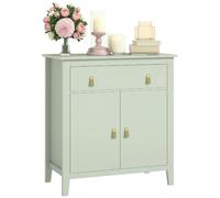 HOMCOM Buffet Salon avec Tiroir, Double Porte, 80 x 40 x 90 cm, Vert Clair | Meuble de Rangement, Étagère Réglable, Poignées en PU, Style Moderne, Buffet Salle à Manger, Cuisine