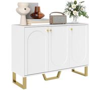 Buffet de salon - HOMCOM - placard à portes et étagère réglable - 106,5 x 35 x 77,5 cm - blanc