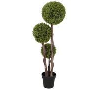 HOMCOM Buis Artificiel, Plante Artificielle, aspect réaliste, Extérieur, Vert + Noir