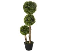 HOMCOM Buis Artificiel, Plante Artificielle, Aspect Réaliste, Extérieur, Vert + Noir