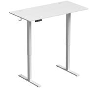 HOMCOM Bureau Assis Debout Électrique 120 x 60 cm, Mémoire 3 Hauteurs, Sécurité Enfant et Anti-Collision, pour Travail, Blanc
