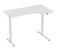 HOMCOM Bureau Assis Debout Électrique 140 x 80 cm, Bureau d'Angle avec Écran LCD, Hauteur Réglable, 3 Mémoires, Blanc