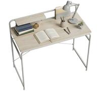 HOMCOM Bureau avec étagère et structure en métal 98 x 48 x 88,5 cm Chêne