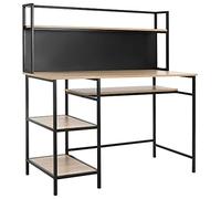 Bureau Informatique avec Étagères HOMCOM Panneau de particules 1 120x53x126cm Bois naturel