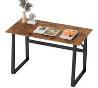 HOMCOM Bureau de chambre style industriel avec angles arrondis, en bois et acier, 120x60x76 cm, noir et marron