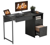 HOMCOM Bureau de travail Table ordinateur gain de place, 120x52.3 cm, Noir